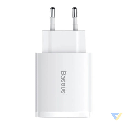 Ładowarka sieciowa Baseus Compact Quick Charger 2xUSB USB C PD 3A 30W (biała) mains chargers