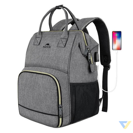 Laptop Backpack / Lunch Bag 15.6’’ Matein 1368 USB Grey Bags cases backpacks