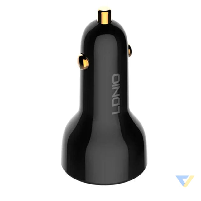 LDNIO C101 Car Charger USB + USB C 100W + USB C to Lightning Cable (Black) Car chargers