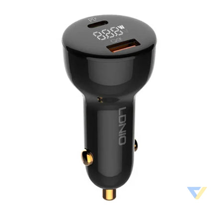 LDNIO C101 Car Charger USB + USB C 100W + USB C to Lightning Cable (Black) Car chargers