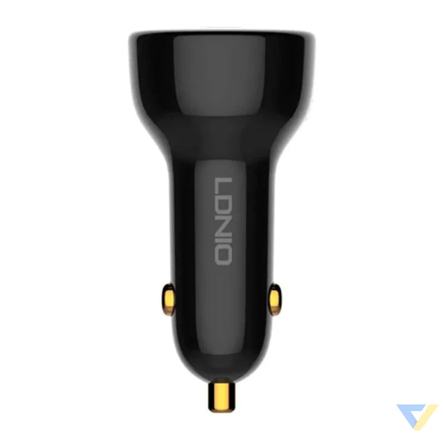 LDNIO C101 Car Charger USB + USB C 100W + USB C to Lightning Cable (Black) Car chargers