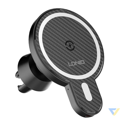 LDNIO Car Mount,MA20 with inductive charger 15W and metal ring (Black) Phone holders