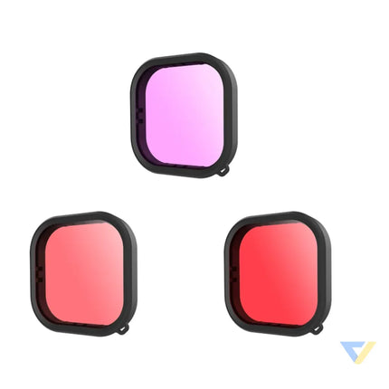 Lens waterproof filter set Telesin for GoPro Hero 9 / Hero 10 / Hero 11 / Hero 12 (GP FLT 904) For sports cameras