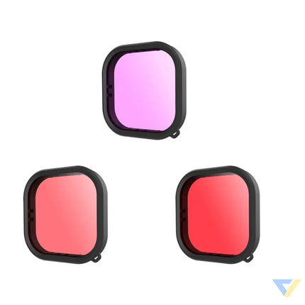 Lens waterproof filter set Telesin for GoPro Hero 9 / Hero 10 / Hero 11 / Hero 12 (GP FLT 904) For sports cameras