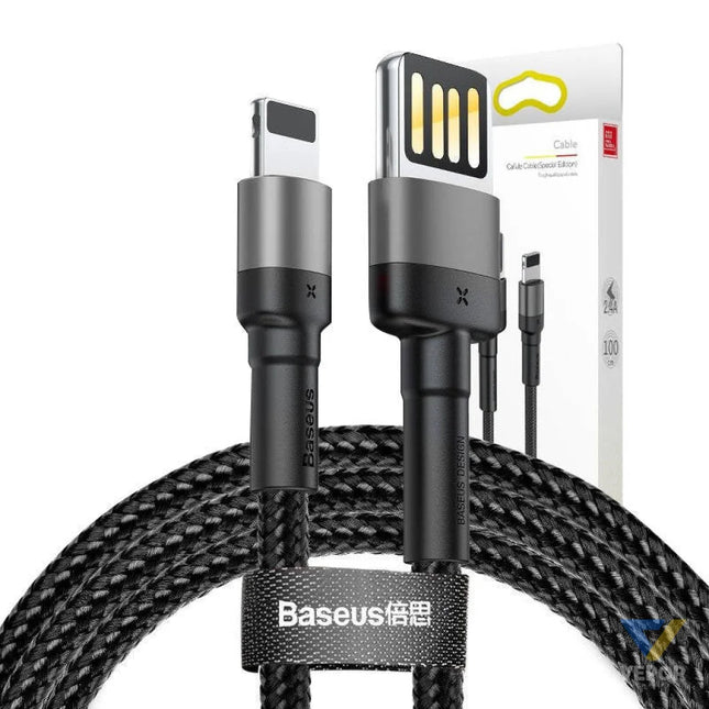 Lightning USB cable (reversible) Baseus Cafule 2.4A 1m (gray black) USB to Lightning