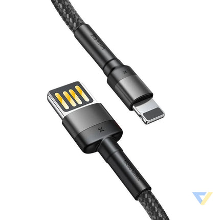 Lightning USB cable (reversible) Baseus Cafule 2.4A 1m (gray black) USB to Lightning