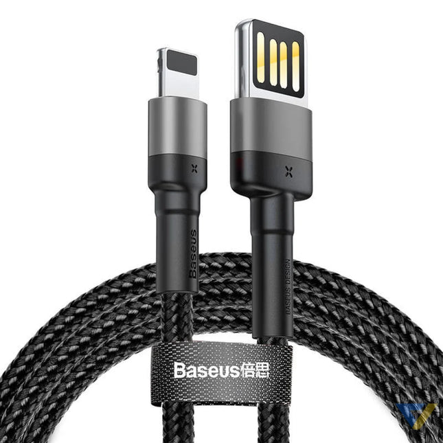 Lightning USB cable (reversible) Baseus Cafule 2.4A 1m (gray black) USB to Lightning