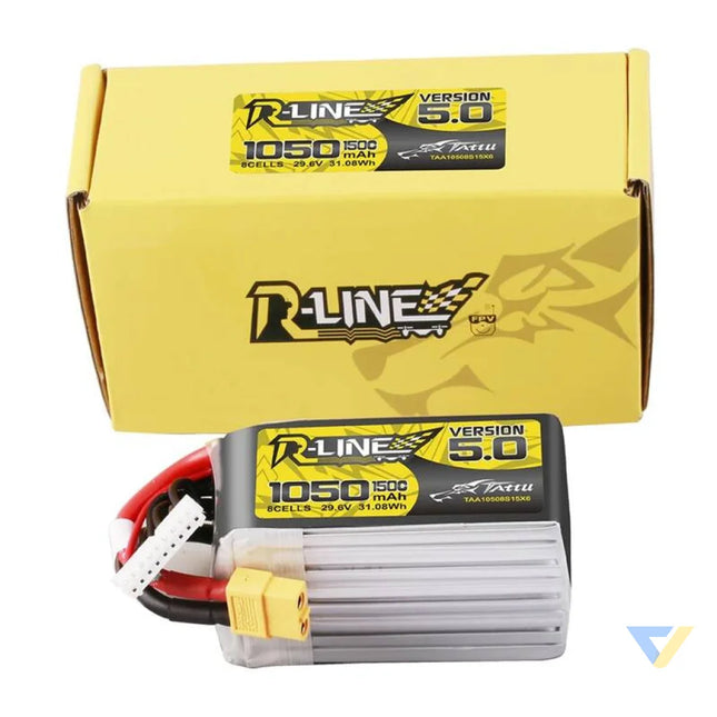 Lipo Tattu R Line Version 5.0 1050mAh 29.6V 8S 150C battery with XT60 connector Lithium and NiMH