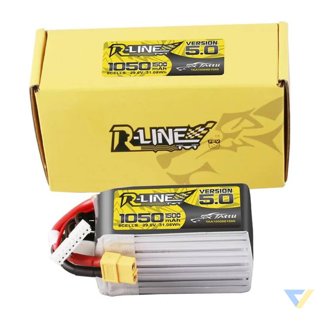 Lipo Tattu R Line Version 5.0 1050mAh 29.6V 8S 150C battery with XT60 connector Lithium and NiMH