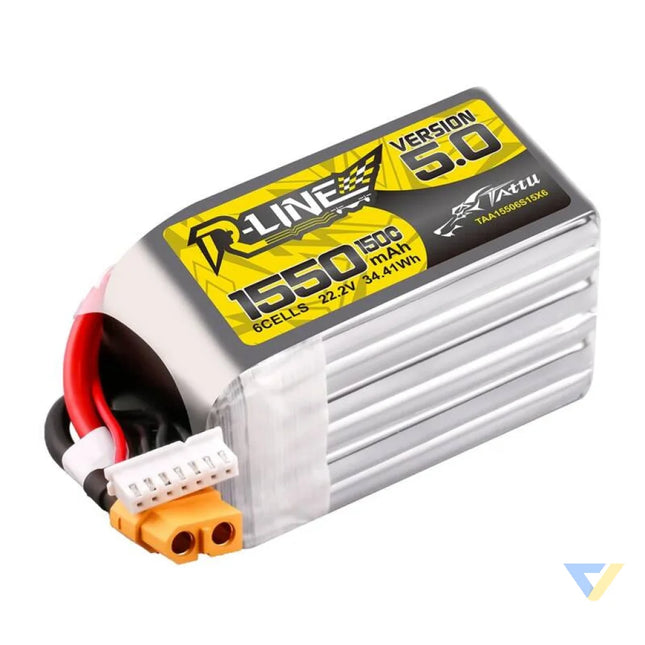 Lipo Tattu R Line Version 5.0 1550mAh 22.2V 150C 6S battery with XT60 connector Lithium and NiMH