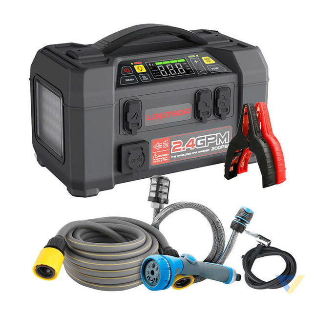 Lokithor AW401 Jump Starter / Booster 2500A + Powerbank 20000mAh + Compressor + Flash Light + Power Wash 5 in 1 Device