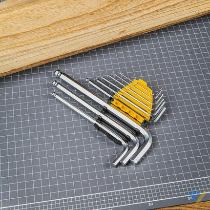 Long Hex Key Sets 1.5 10mm Deli Tools EDL3088 (silver) Screwdrivers