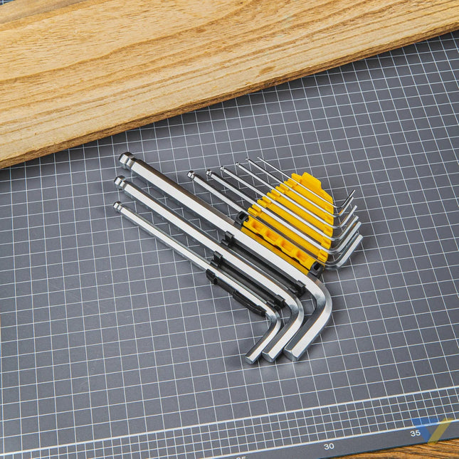 Long Hex Key Sets 1.5 10mm Deli Tools EDL3088 (silver) Screwdrivers