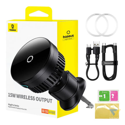 Magnetic Car Phone Holder Baseus MagPro 15W (black) Phone holders