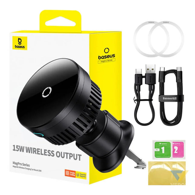 Magnetic Car Phone Holder Baseus MagPro 15W (black) Phone holders