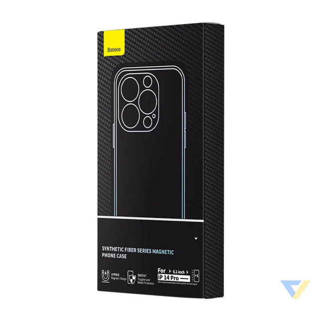 Magnetic Case Baseus Synthetic Fiber Series for iPhone 14 Pro (black) + tempered glass + cleaning kit Protective cases