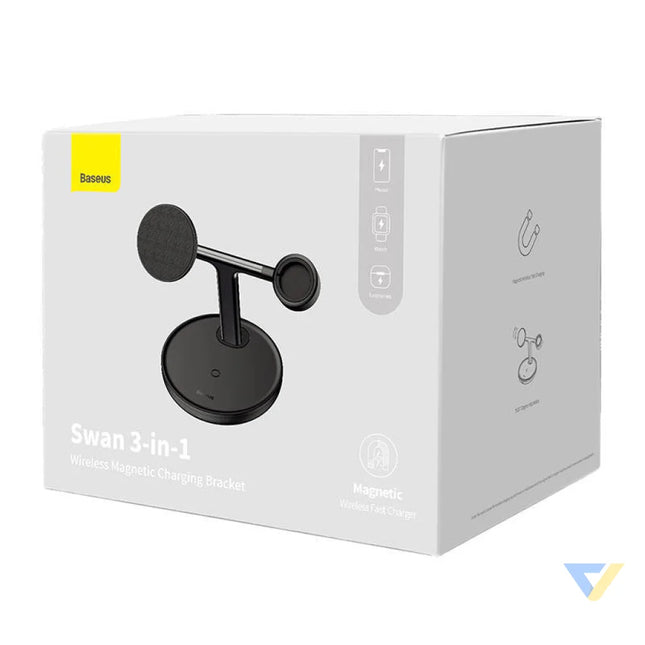 Magnetic Charging Bracket Baseus Swan 3 in 1 20W (black) Wireless chargers