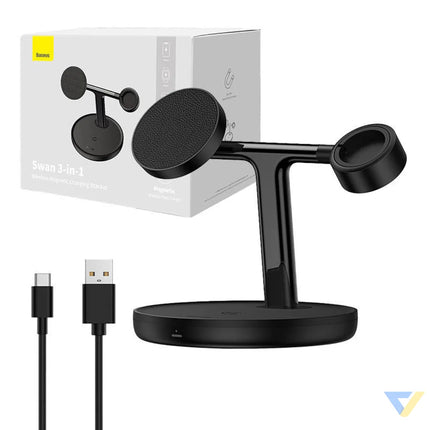 Magnetic Charging Bracket Baseus Swan 3 in 1 20W (black) Wireless chargers