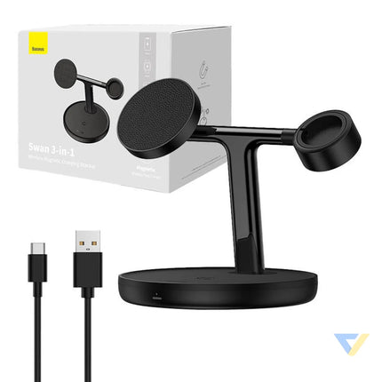 Magnetic Charging Bracket Baseus Swan 3 in 1 20W (black) Wireless chargers