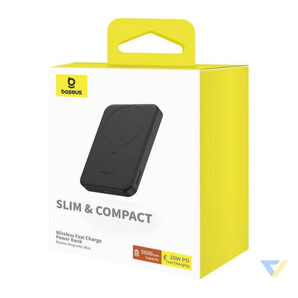 Magnetic Mini Powerbank Baseus 5000mAh USB C 20W (black) Powerbanks