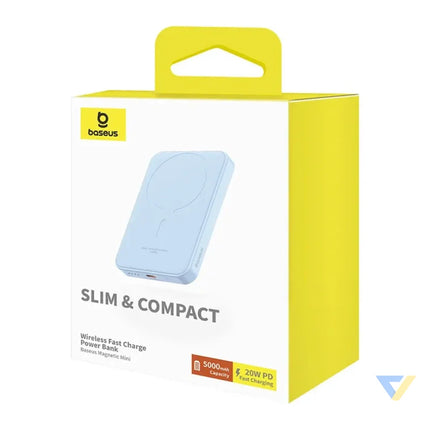 Magnetic Mini Powerbank Baseus 5000mAh USB C 20W (blue) Powerbanks