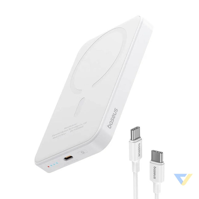 Magnetic Mini Powerbank Baseus 5000mAh USB C 20W (white) Powerbanks
