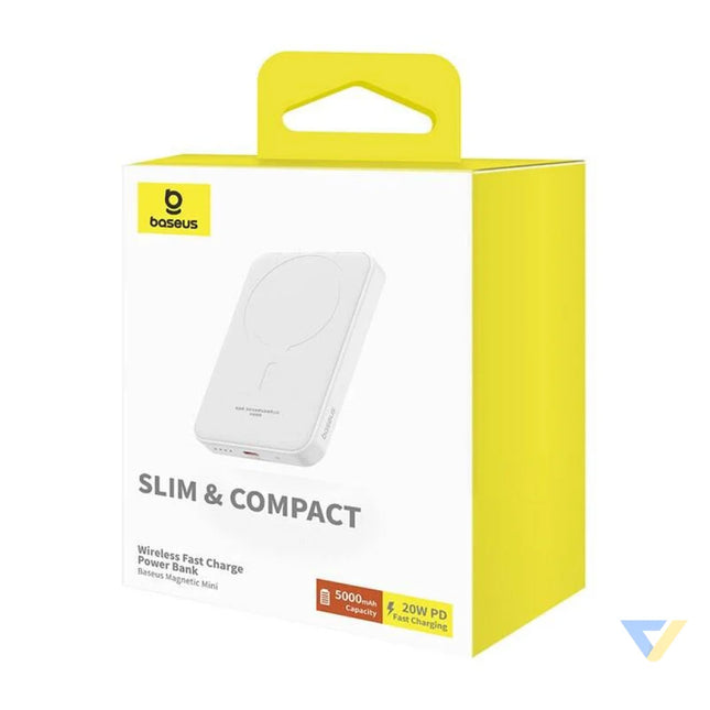 Magnetic Mini Powerbank Baseus 5000mAh USB C 20W (white) Powerbanks