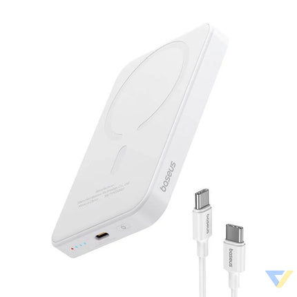 Magnetic Mini Powerbank Baseus 5000mAh USB C 20W (white) Powerbanks