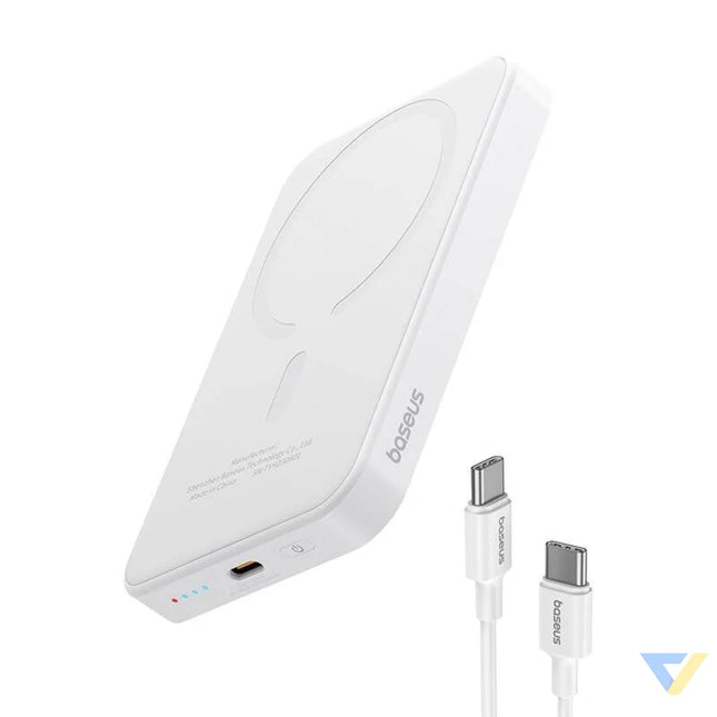 Magnetic Mini Powerbank Baseus 5000mAh USB C 20W (white) Powerbanks