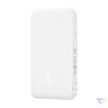 Magnetic Mini Powerbank Baseus 5000mAh USB C 20W (white) Powerbanks