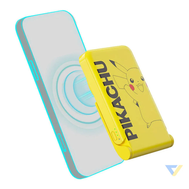 Magnetic powerbank OTL 5000 mAh USB C 15W Pokemon Pikatchu with stand (yellow) Powerbanks