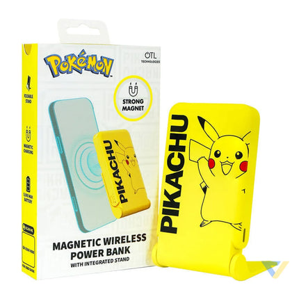 Magnetic powerbank OTL 5000 mAh USB C 15W Pokemon Pikatchu with stand (yellow) Powerbanks
