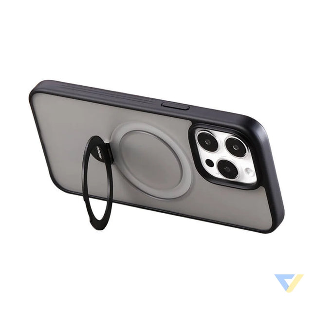 Magnetic protective phone case with holder Joyroom JR BP004 for iPhone 15 Pro (black) Protective cases for smartphones