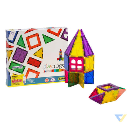 Magnetic tiles 3D Playmags 165 32 pcs set Blocks and construction sets
