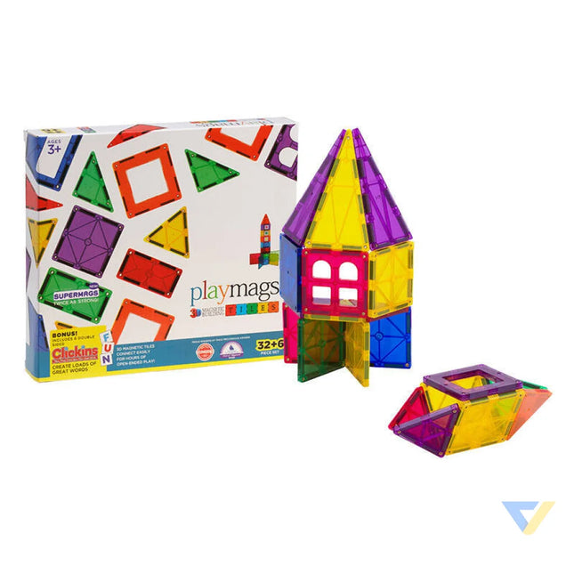 Magnetic tiles 3D Playmags 165 32 pcs set Blocks and construction sets
