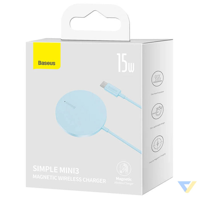 Magnetic Wireless Charger Baseus Simple Mini 3 15W (Blue) Wireless chargers