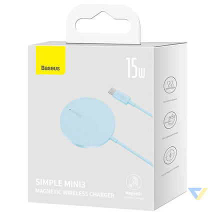 Magnetic Wireless Charger Baseus Simple Mini 3 15W (Blue) Wireless chargers