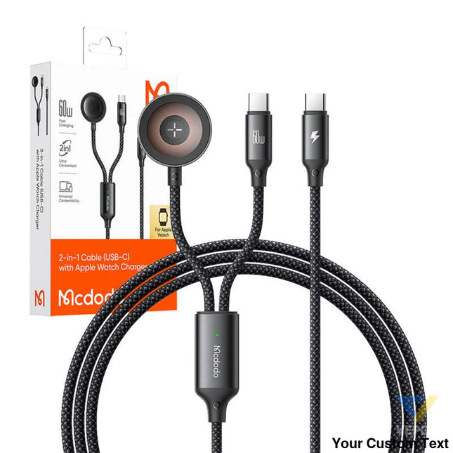 Mcdodo CA 2200 2 in 1 USB C cable + Apple Watch charger 60W 1.2m Combo Cables