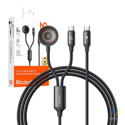 Mcdodo CA 2200 2 in 1 USB C cable + Apple Watch charger 60W 1.2m Combo Cables