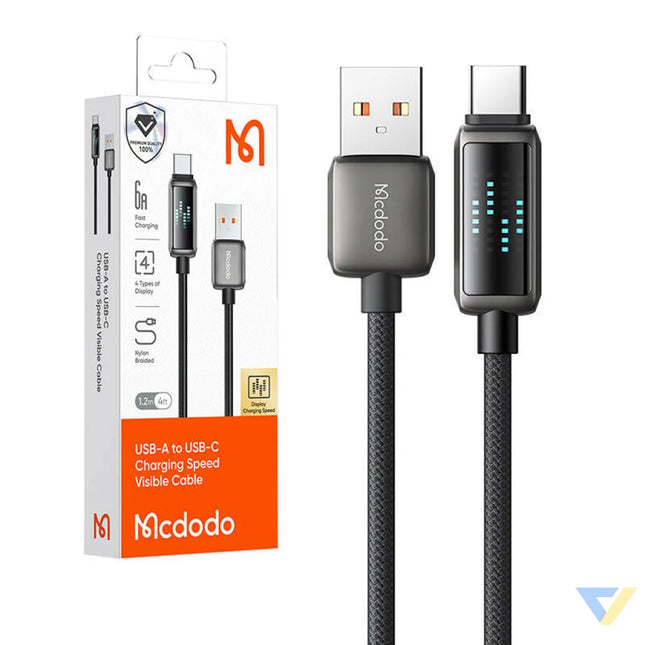 Mcdodo CA 2350 USB A to USB C cable 6A LED display 1.2m USB to USB C