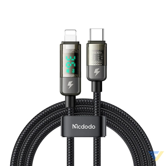 Mcdodo CA 3600 USB C to Lightning cable auto power off 36W 1.2m (black) USB C to Lightning