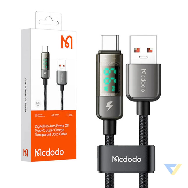 Mcdodo CA 3630 USB A to USB C cable auto power off PD 100W 1.2m (black) USB to USB C