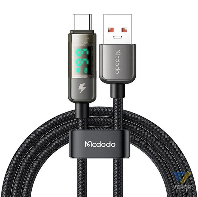 Mcdodo CA 3630 USB A to USB C cable auto power off PD 100W 1.2m (black) USB to USB C