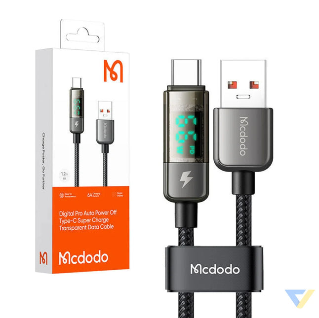 Mcdodo CA 3630 USB A to USB C cable auto power off PD 100W 1.2m (black) USB to USB C