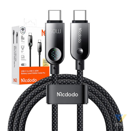 Mcdodo CA 4780 USB C to USB C 60W data cable 1.2m (black) USB C to USB C