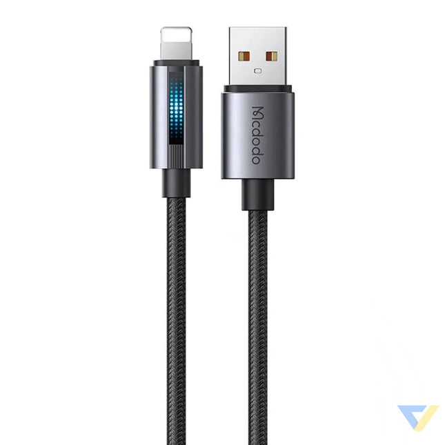 Mcdodo CA 5660 USB A to Lightning cable with flashing light 1.2m (black) USB to Lightning