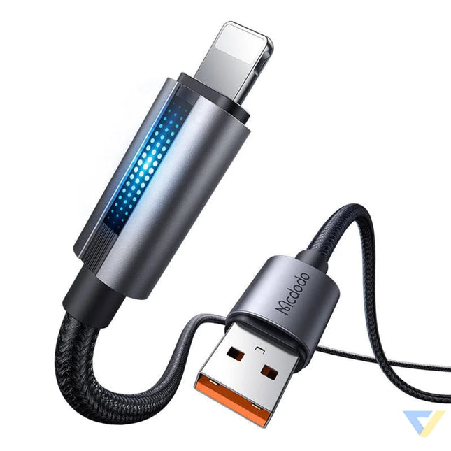 Mcdodo CA 5660 USB A to Lightning cable with flashing light 1.2m (black) USB to Lightning