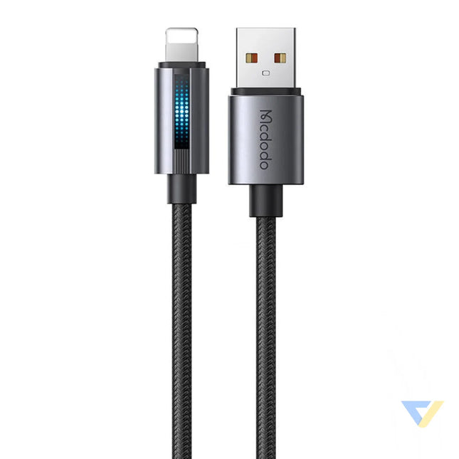 Mcdodo CA 5660 USB A to Lightning cable with flashing light 1.2m (black) USB to Lightning