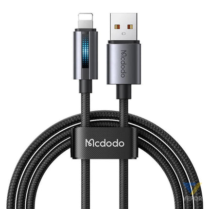 Mcdodo CA 5660 USB A to Lightning cable with flashing light 1.2m (black) USB to Lightning