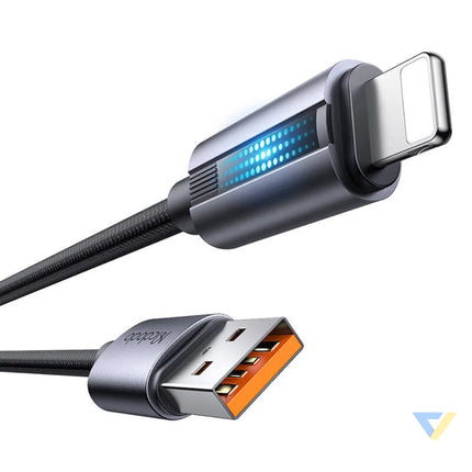 Mcdodo CA 5660 USB A to Lightning cable with flashing light 1.2m (black) USB to Lightning